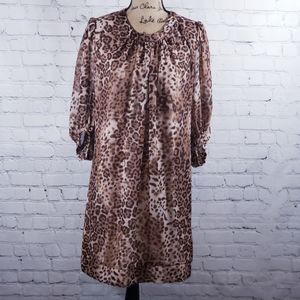 Eva Mendes leopard animal print sheath dress